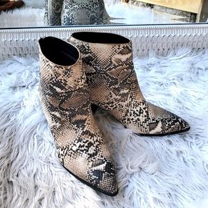Snake print booties